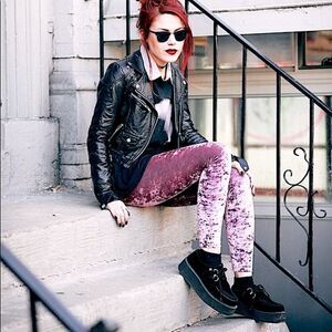 Punk Barbie Pink Crushed Velvet Leggings